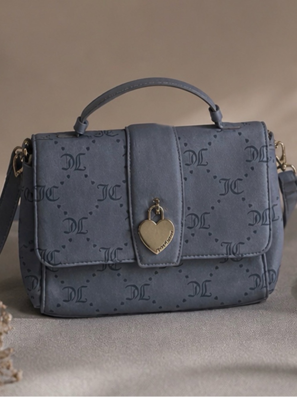 Juicy Couture Blue Monogram Crossbody Bag With Charm